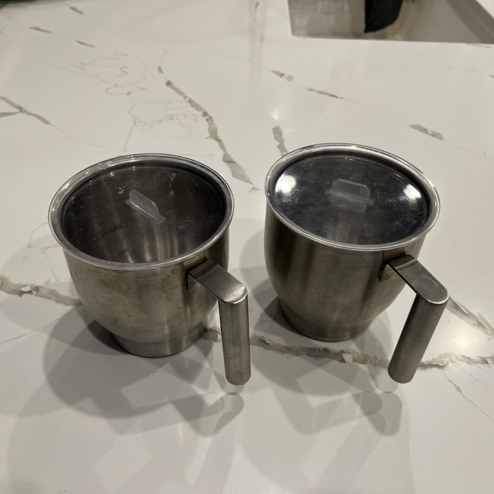 (2) Capresso Froth Select Stainless Steel Milk Pitchers - Picture 3 of 5